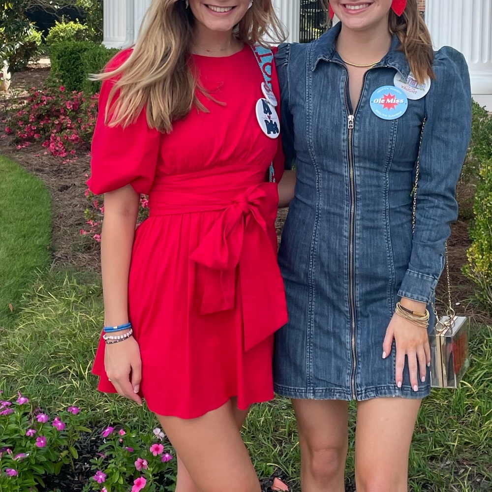 Red bow dress revolve